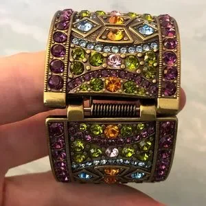 Heidi Daus DIVINELY DECO Art Deco crystal hinged cuff watch bracelet NIB $_57.JPG?set_id=880000500F main image 2